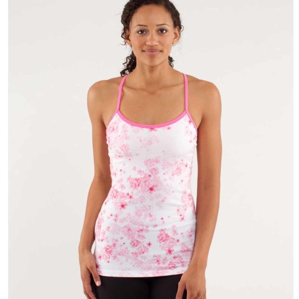 Lululemon Power Y Tank *Luon Light
Frangipani Parfait Pink / White